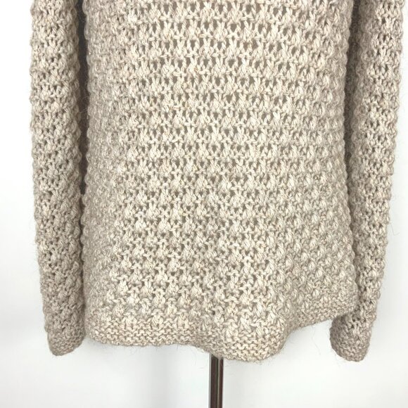Anthropologie Elsamanda Open Knit Begie Sweater Italy Sz M - Picture 7 of 16